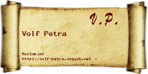 Volf Petra névjegykártya